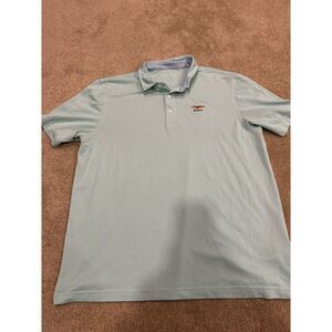 Vineyard Vines Polo Shirt Mens Extra Large - Teal/ Blue/ Mint - Baltusrol Logo